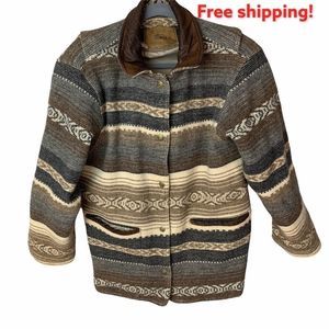 Vintage Woolrich Wool Southwestern Blanket Jacket